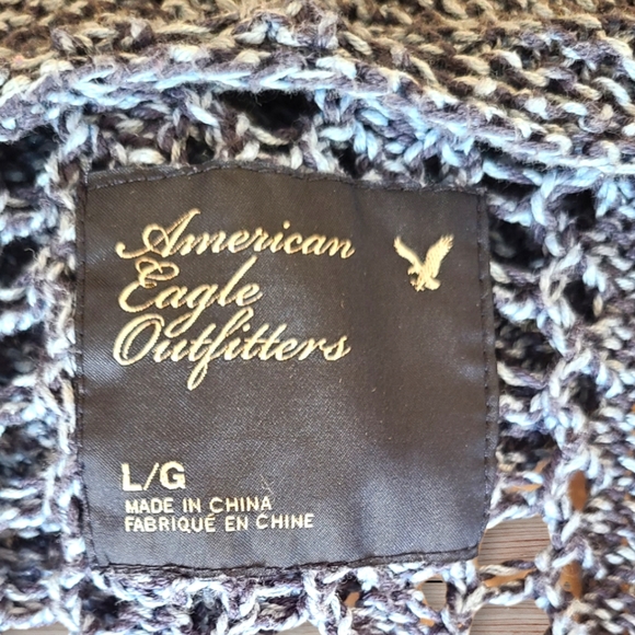 American Eagle Outfitters Hooded Open Weave Sweater Size Large - Picture 3 of 5